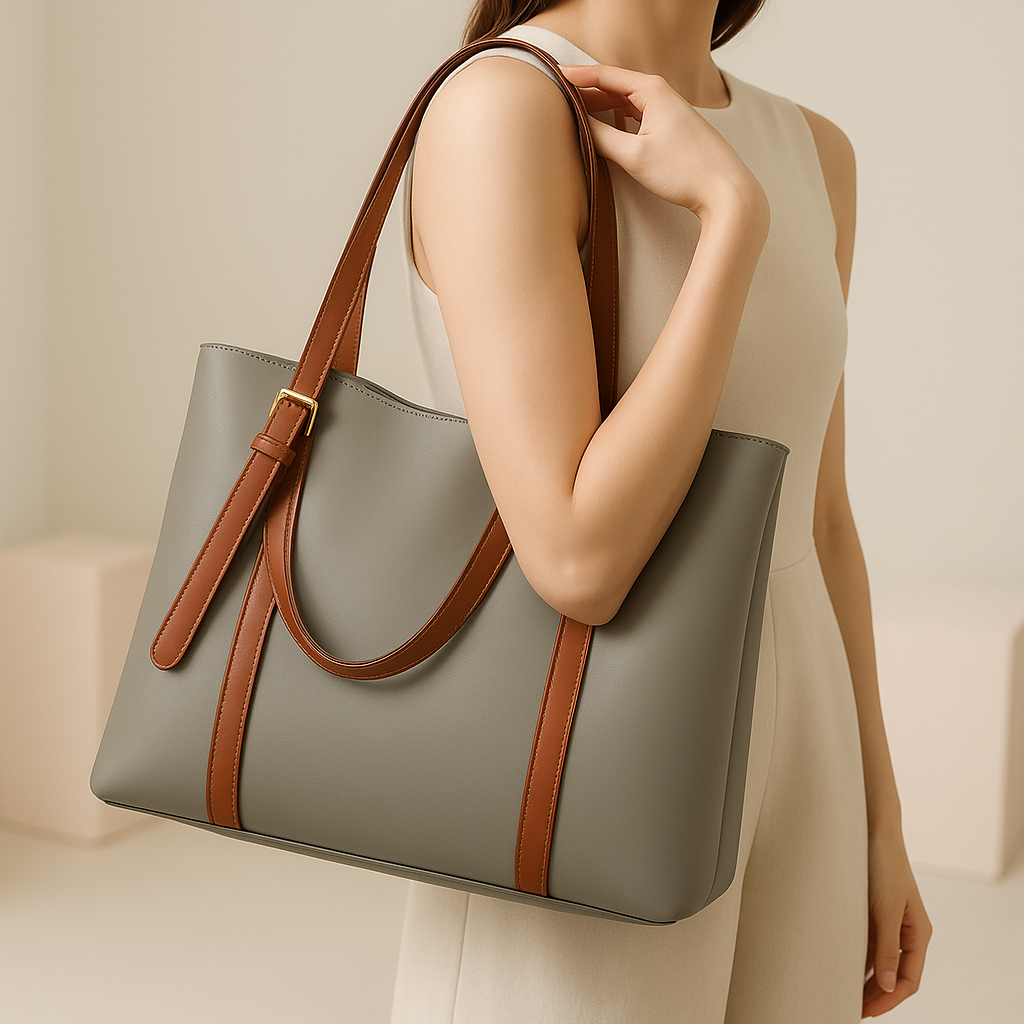 Heelory Gray Leather Bag – HL7