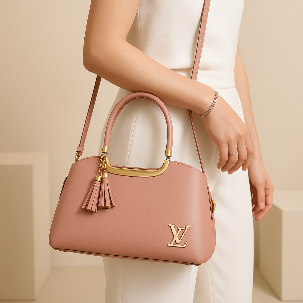 Heelory Pink XL Leather Bag – HL15