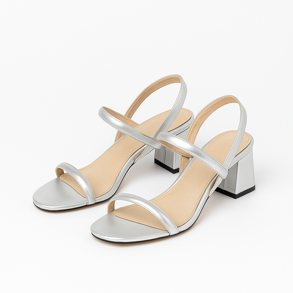 Heelory Silver Block 3 inches Heel - HL19