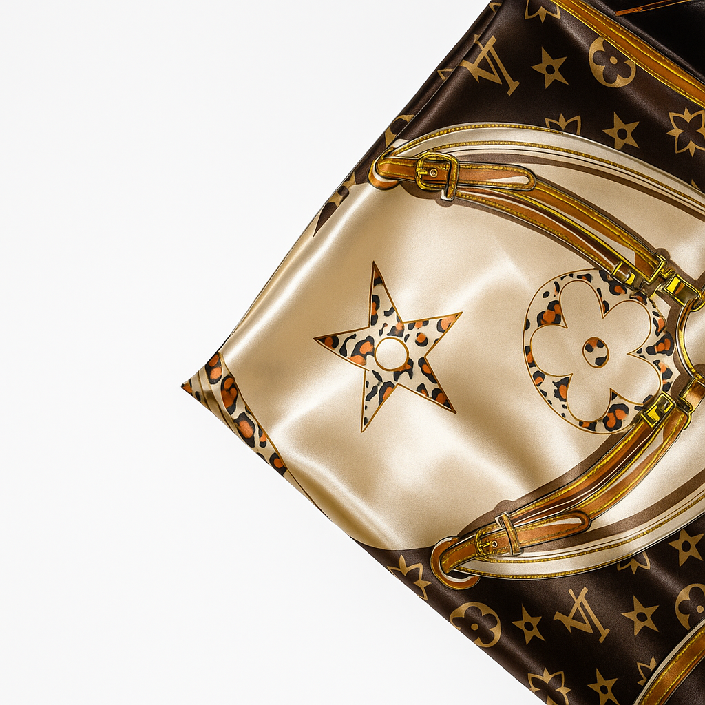 Heelory luxury Brown Silk Scarf – HL3