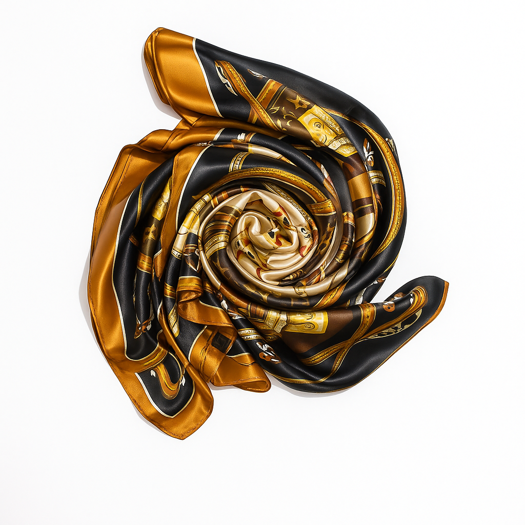Heelory luxury Brown Silk Scarf – HL3