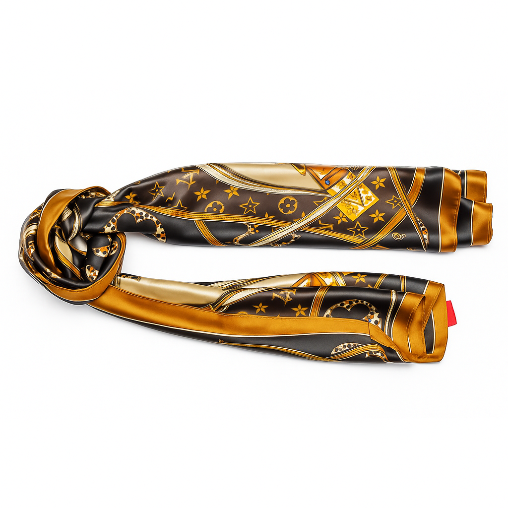 Heelory luxury Brown Silk Scarf – HL3