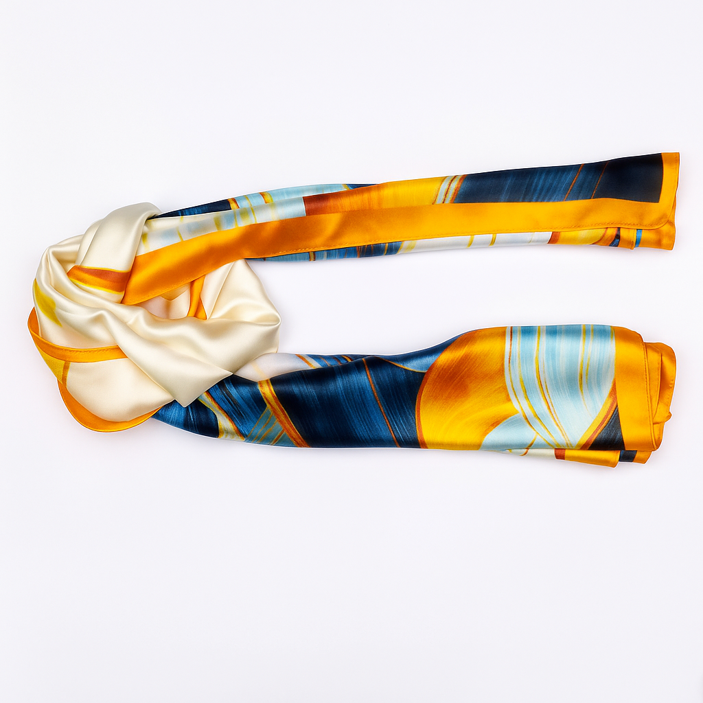 Heelory Orange Silk Scarf – HL5