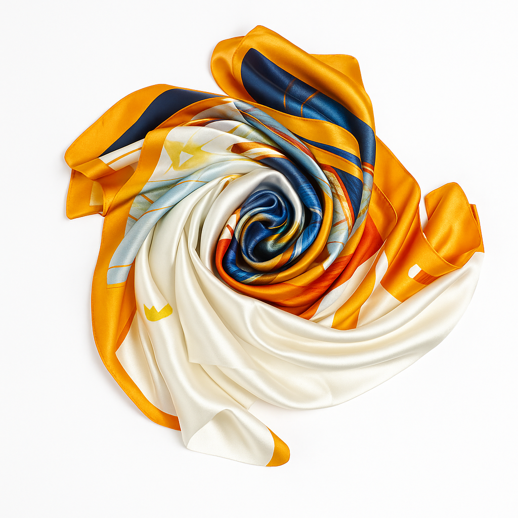 Heelory Orange Silk Scarf – HL5