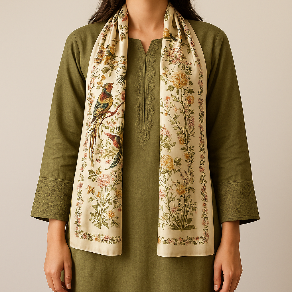 Heelory Skin floral Silk Scarf – HL4