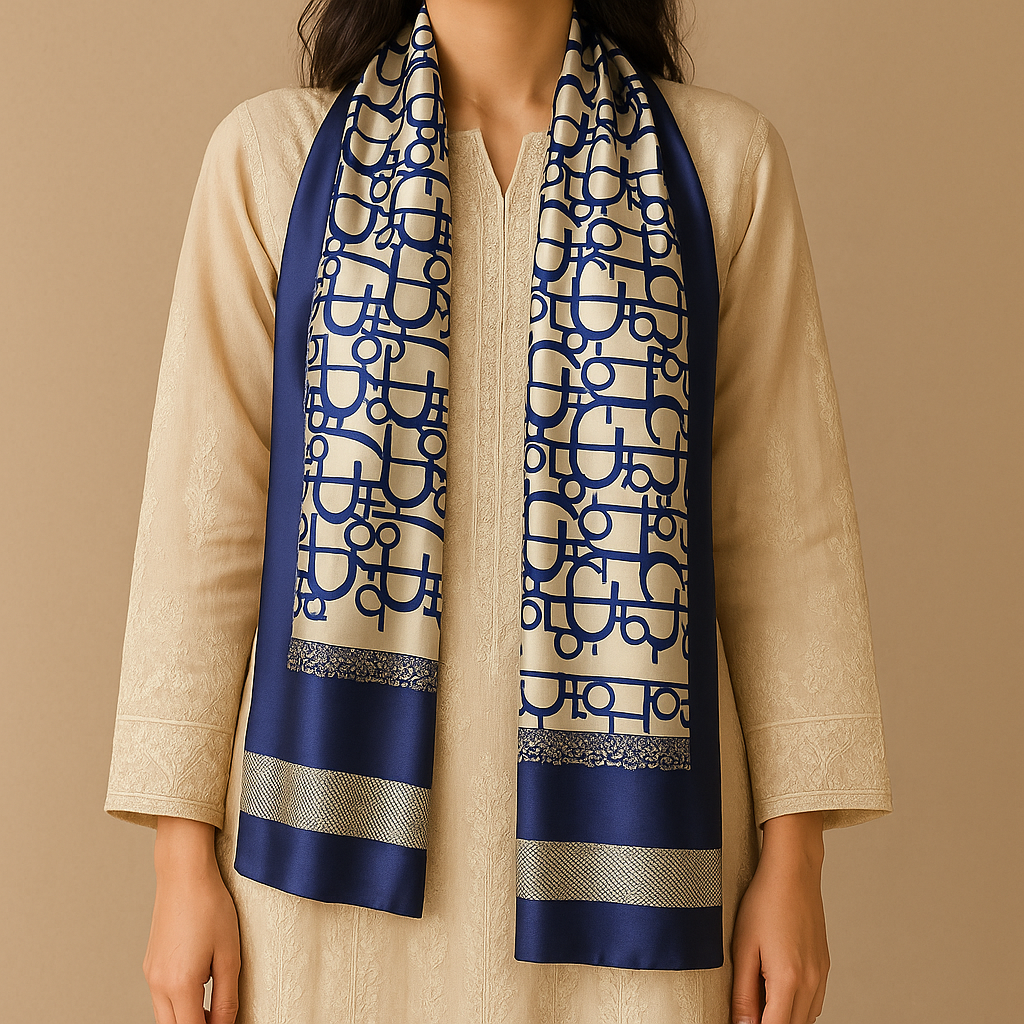 Heelory Blue Silk Scarf – HL2