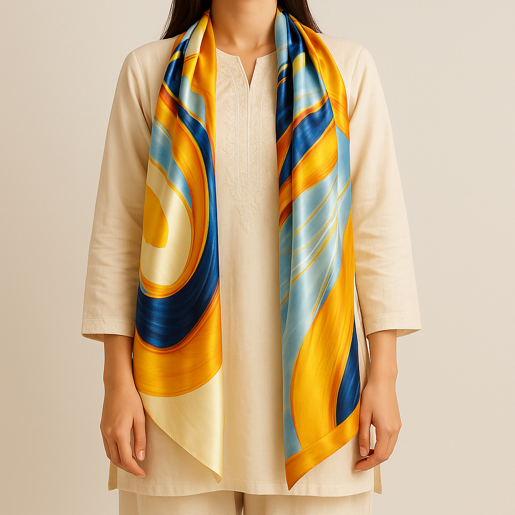 Heelory Orange Silk Scarf – HL5
