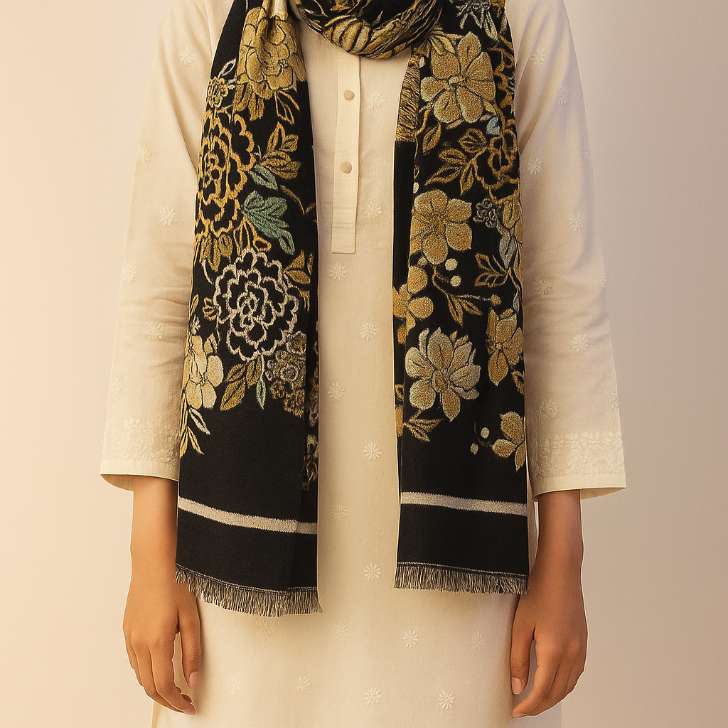 Heelory black Classic Cotton Scarf – HL6