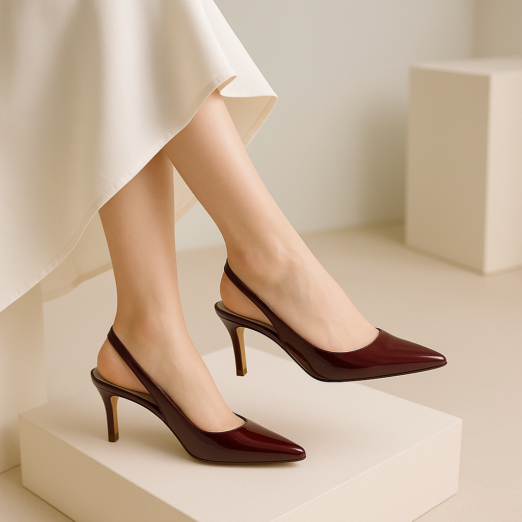 Heelory Maroon Pumpy 2 Inch Heels - HL25