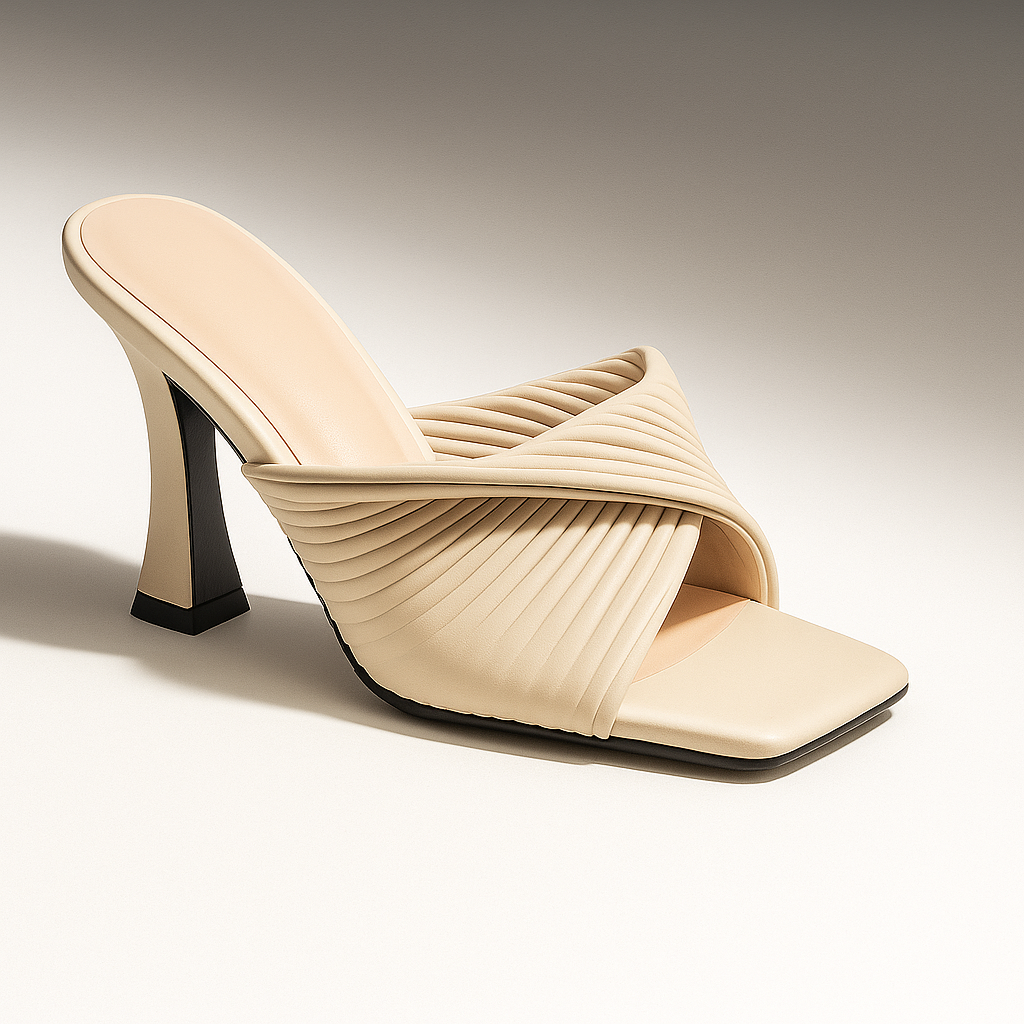 Heelory Skin Criss-Cross 2 inch heel Chic Sandals - HL26