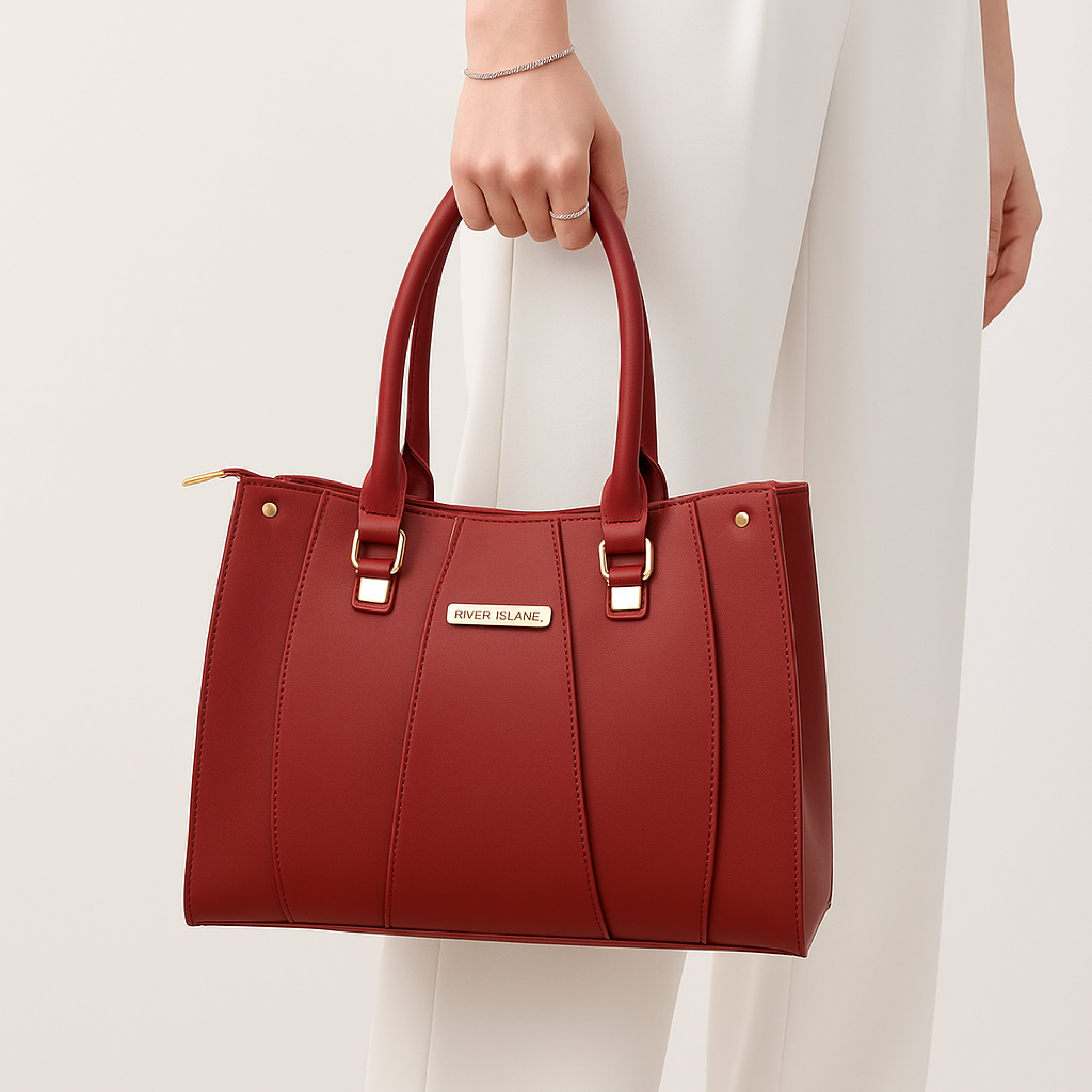 Heelory Red Leather Bag with Pouch – HL16