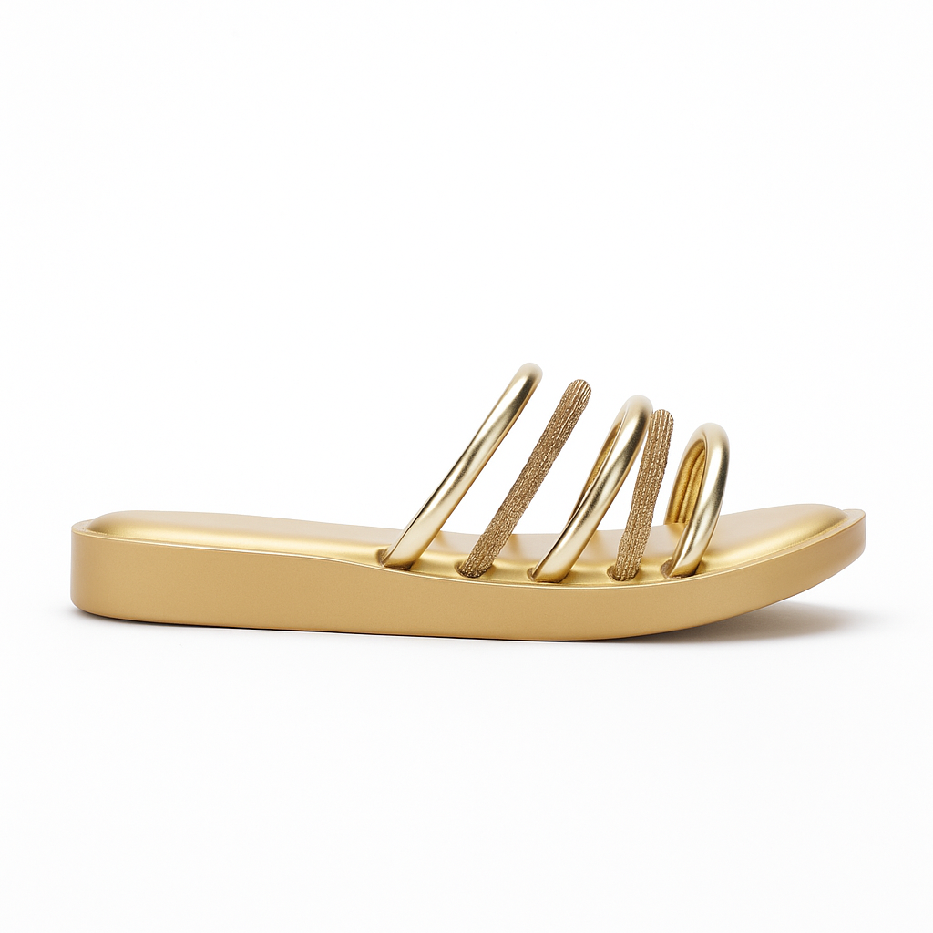 Heelory Golden Fancy Sandals HL3 – Elegant Party Flats