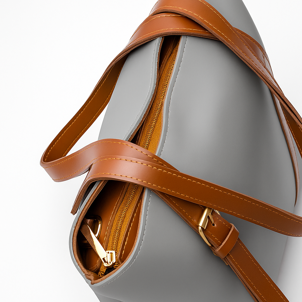 Heelory Gray Leather Bag – HL7