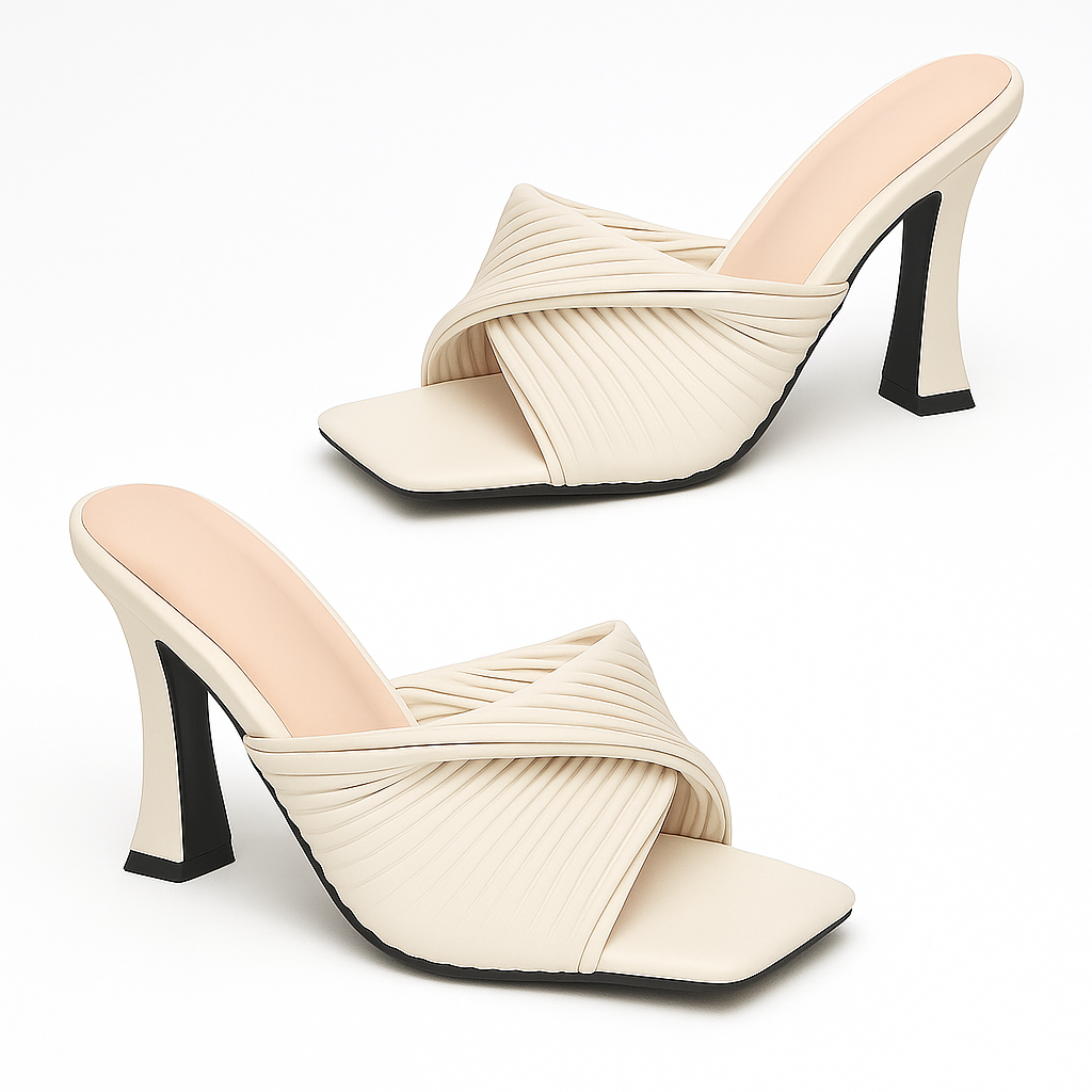 Heelory Skin Criss-Cross 2 inch heel Chic Sandals - HL26