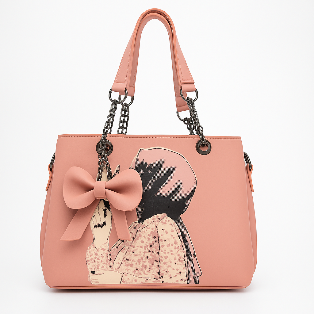 Heelory Pink Bag with Girl Print – HL14