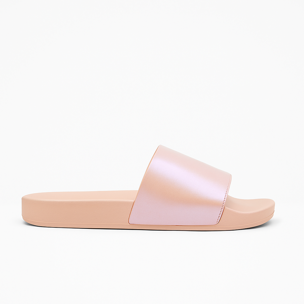 Heelory Pink Metallic Shine Slippers HL11