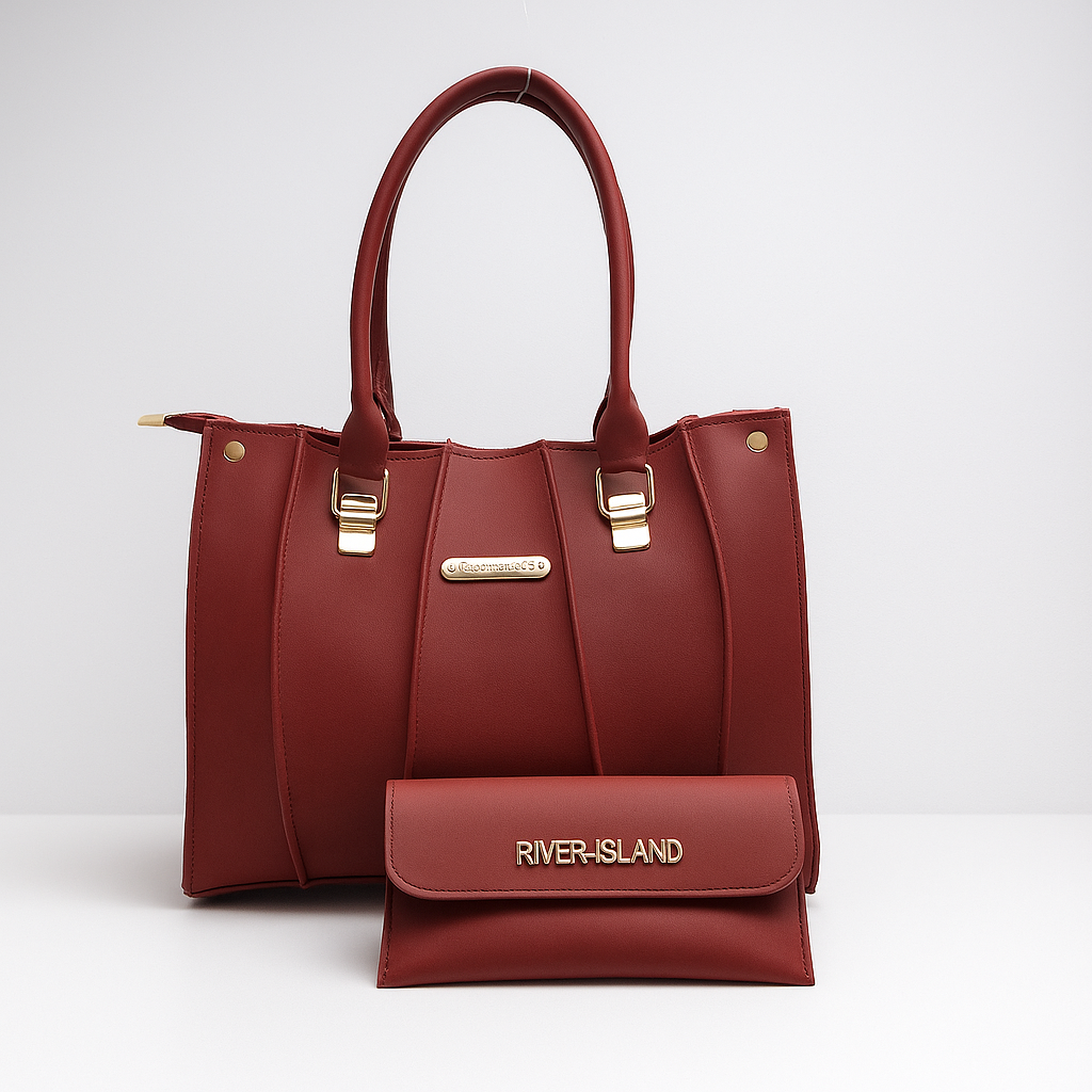 Heelory Red Leather Bag with Pouch – HL16