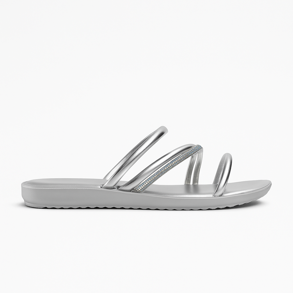 Heelory Silver Classic Fancy Sandals HL6 – Stylish Everyday Flats