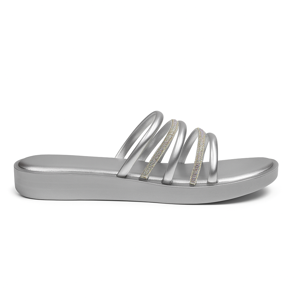 Heelory Silver Glam Fancy Sandals HL7 – Dressy Evening Flats